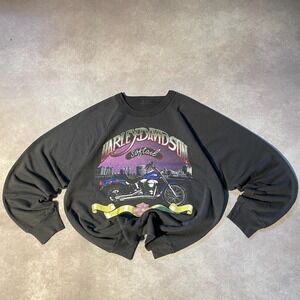 Vintage 90s Harley Davidson Softail Graphic Crewneck Sweater Grail